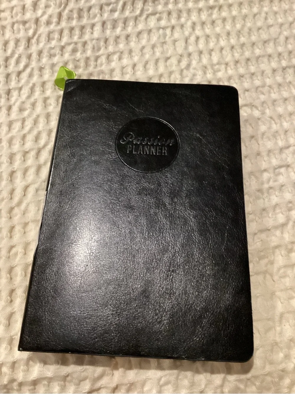 Source Unknown Black Passion Planner with Green Tab
